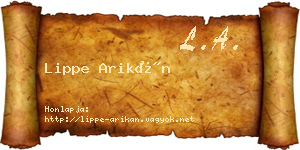 Lippe Arikán névjegykártya